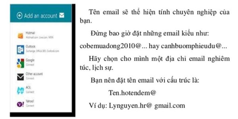 Tránh sử dụng địa chỉ email thiếu chuyên nghiệp